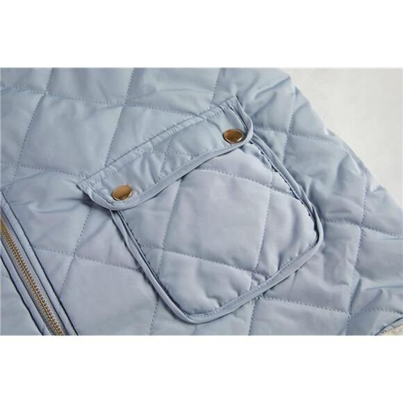 Valphsio Women's Reversible Sherpa Vest Quilted Zip Fleece Padded Gilet with - Picture 5 of 6